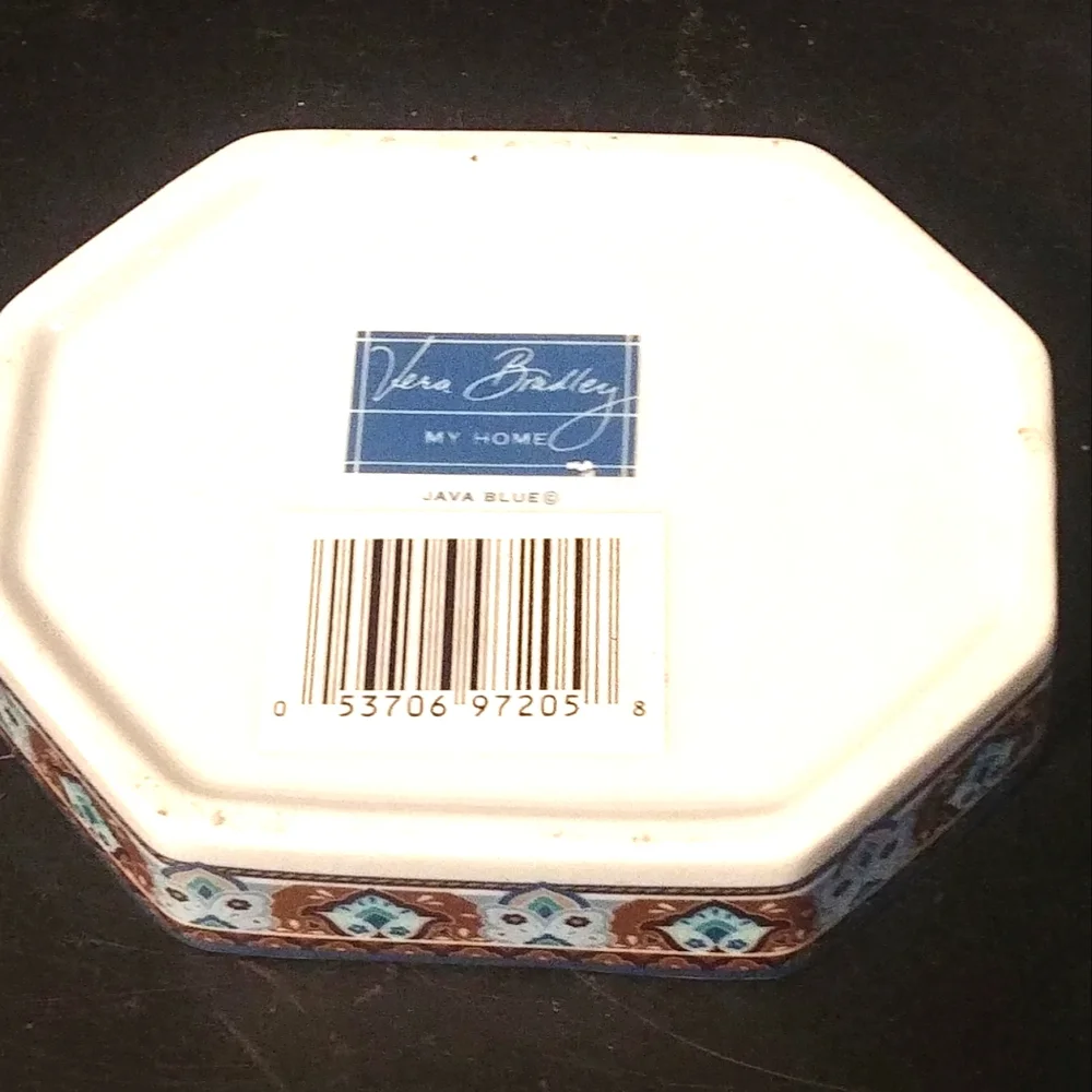 Vera Bradley Porcelain Dresser Lidded Elephant Trinket Dish L- 4